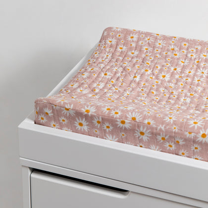 Quilted Changing Pad Cover in GOTS Certified Organic Muslin Cotton