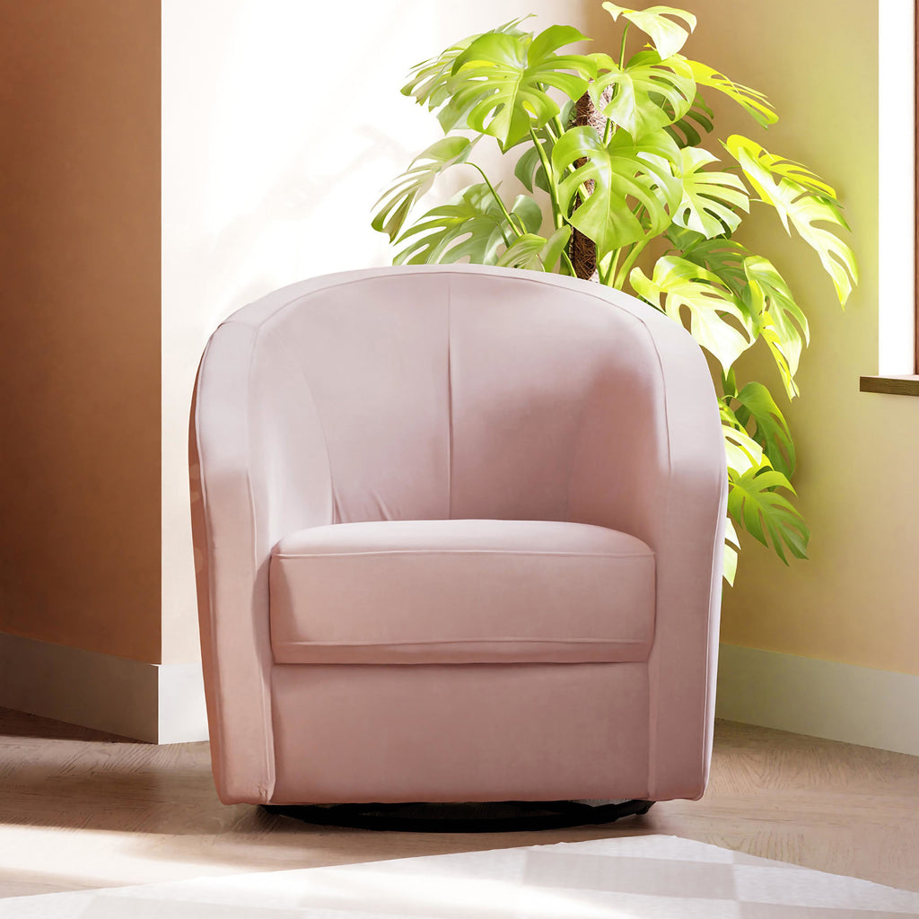 M5887BPV,Babyletto,Madison Swivel Glider in Blush Pink Velvet