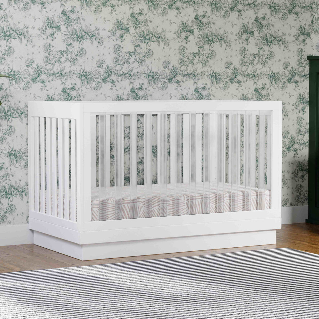 M8601KW,Babyletto,Harlow 3-in-1 Convertible Crib w/Toddler Bed Conversion Kit in White/Acrylic