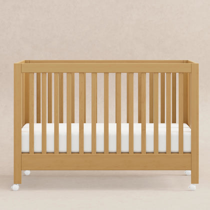 M6601HY,Babyletto,Maki Full-Size Folding Crib w/ Toddler Bed Conversion Kit in Honey