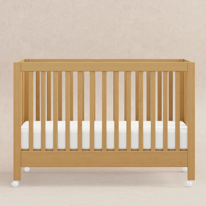 M6601HY,Babyletto,Maki Full-Size Folding Crib w/ Toddler Bed Conversion Kit in Honey