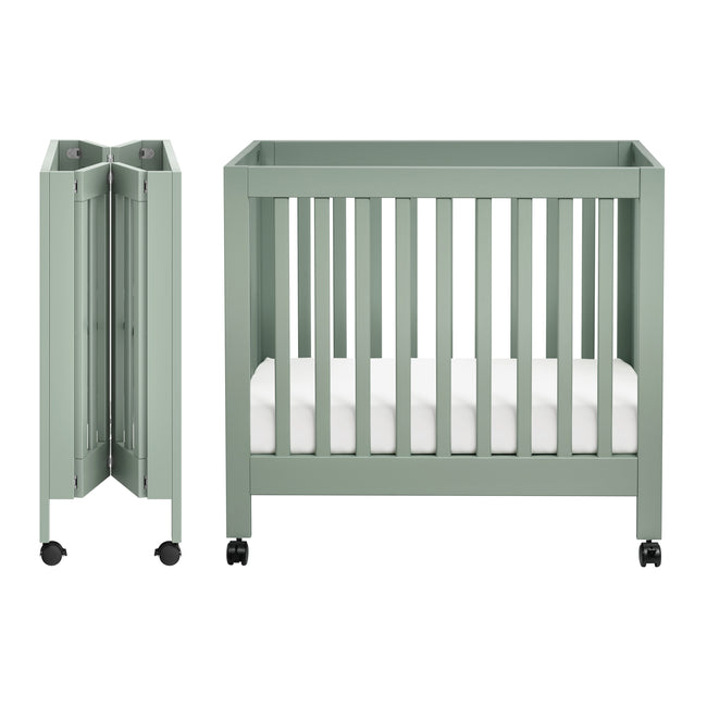 M6698LS,Babyletto,Origami Mini Crib in Light Sage