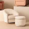M5887IVCL,Babyletto,Madison Swivel Glider in Ivory Velvet Checker w/ Light Wood Base