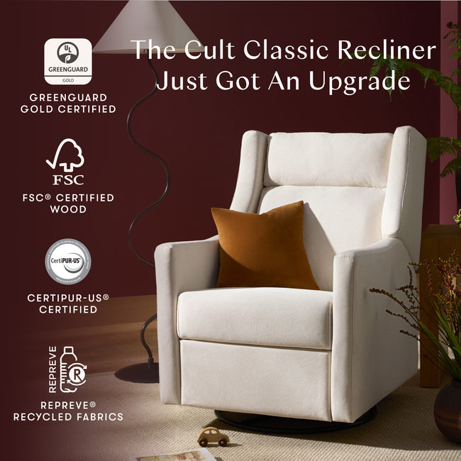 M11286PCMEW,Babyletto,Kiwi Plus Power Glider Recliner w/ Power Headrest in Performance Cream Eco-Weave