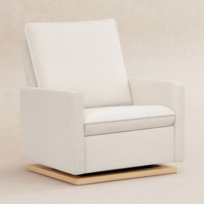 M20984CSHLB,Babyletto,Cali Pillowback Chair and a Half Glider in Chantilly Fleece w/ Light Wood Base