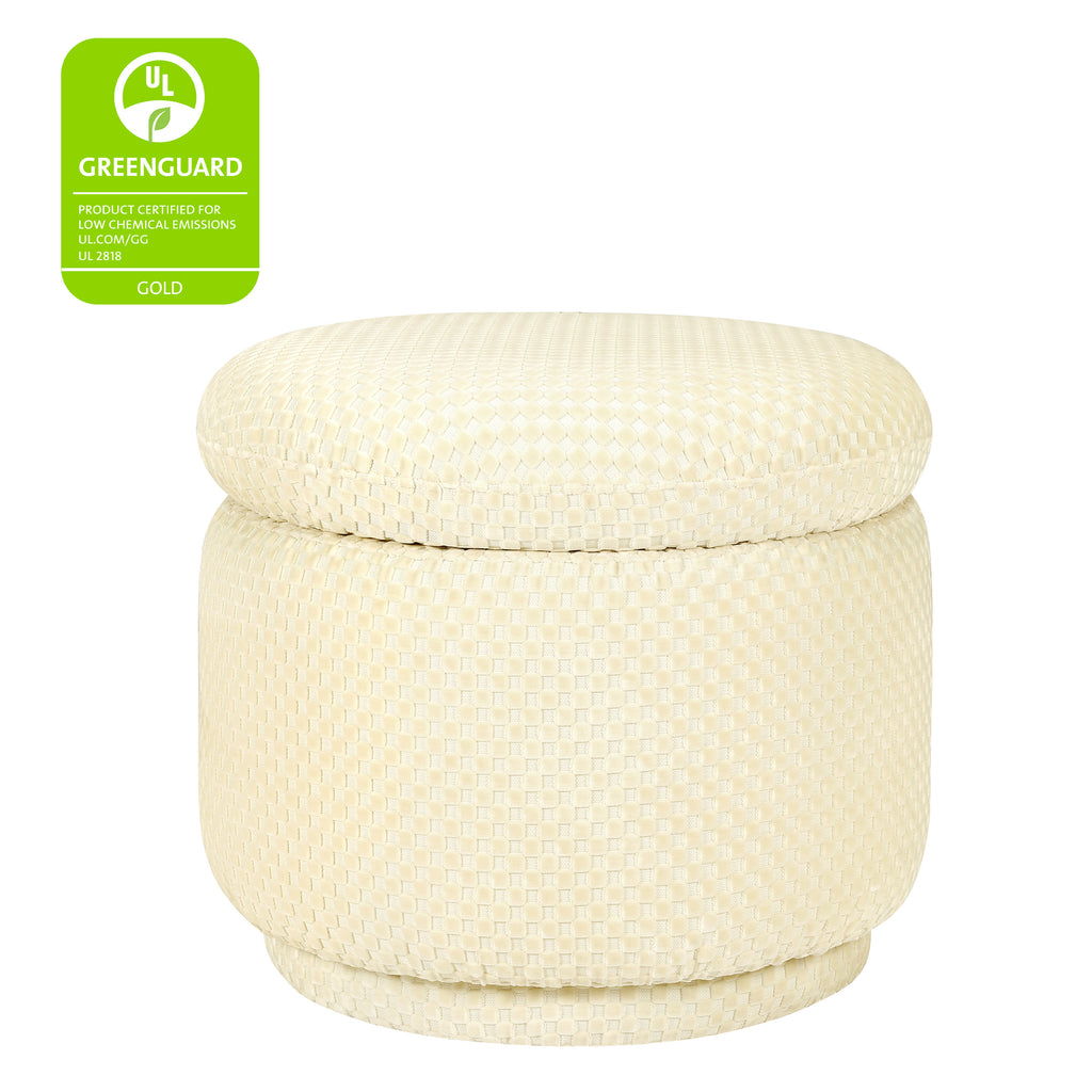 M22985IVC,Babyletto,Enoki Storage Ottoman in Ivory Velvet Checker