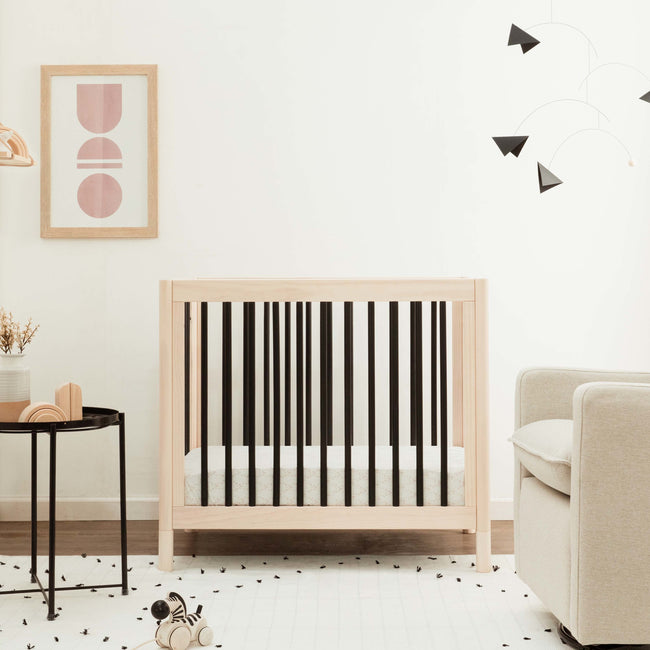 M12998NXB,Babyletto,Gelato 4-in-1 Convertible Mini Crib and Twin bed in Washed Natural/Black