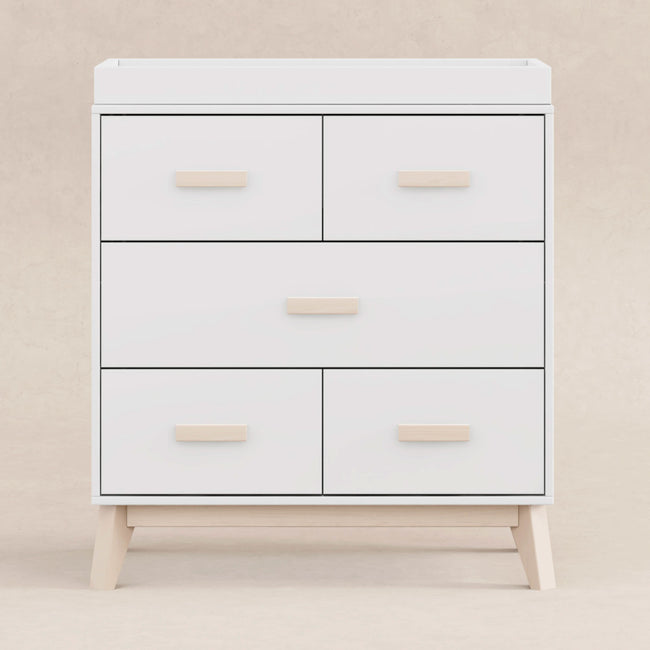 M5823WNX,Babyletto,Scoot 3-Drawer Changer Dresser in White/Washed Natural Finish