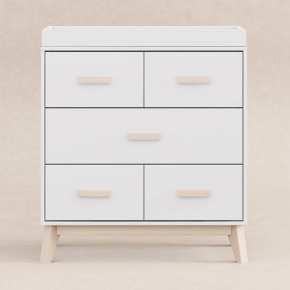 M5823WNX,Babyletto,Scoot 3-Drawer Changer Dresser in White/Washed Natural Finish