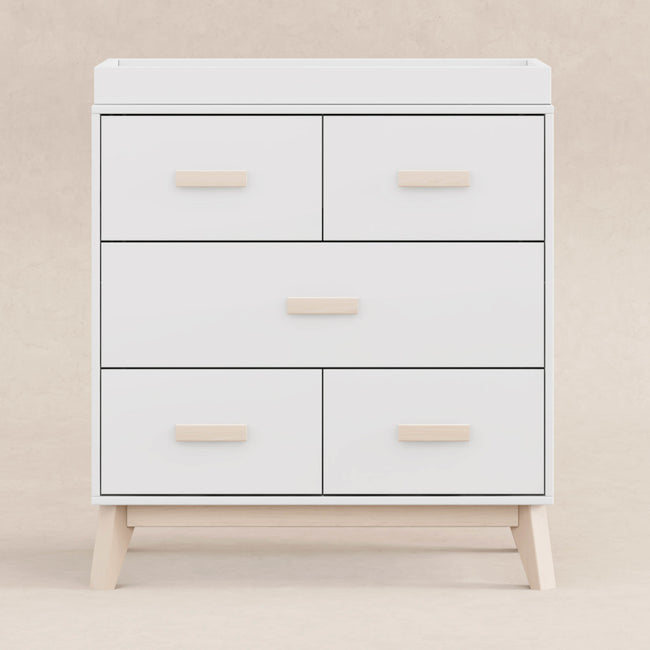 M5823WNX,Babyletto,Scoot 3-Drawer Changer Dresser in White/Washed Natural Finish