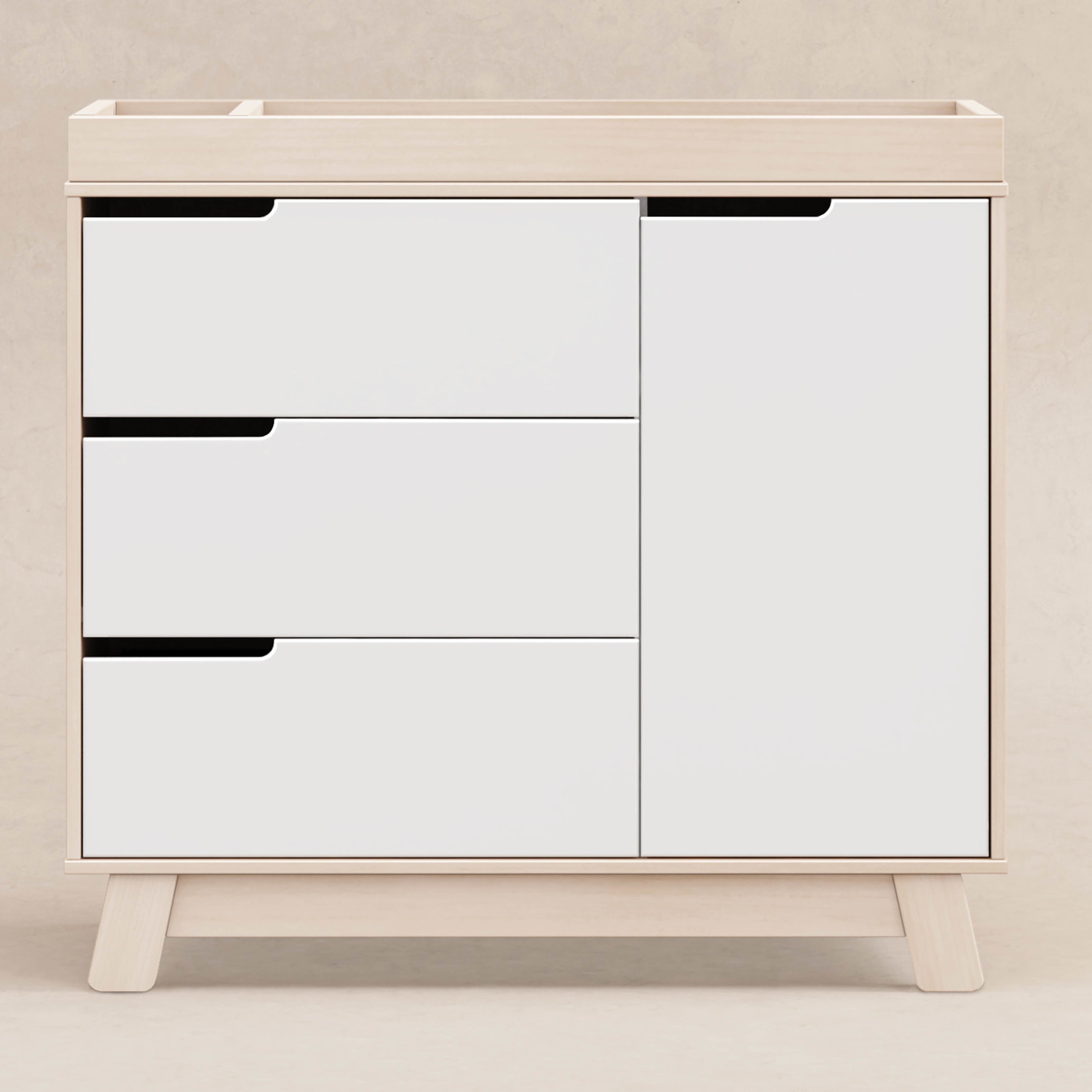dresser changing table Babyletto Hudson Dress Changer with Removable Tray, Washed Natural White