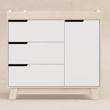 M4223NXW,Babyletto,Hudson 3-Drawer Changer Dresser w/Removable Changing Tray in WashedNatural/White