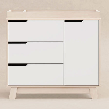 M4223NXW,Babyletto,Hudson 3-Drawer Changer Dresser w/Removable Changing Tray in WashedNatural/White