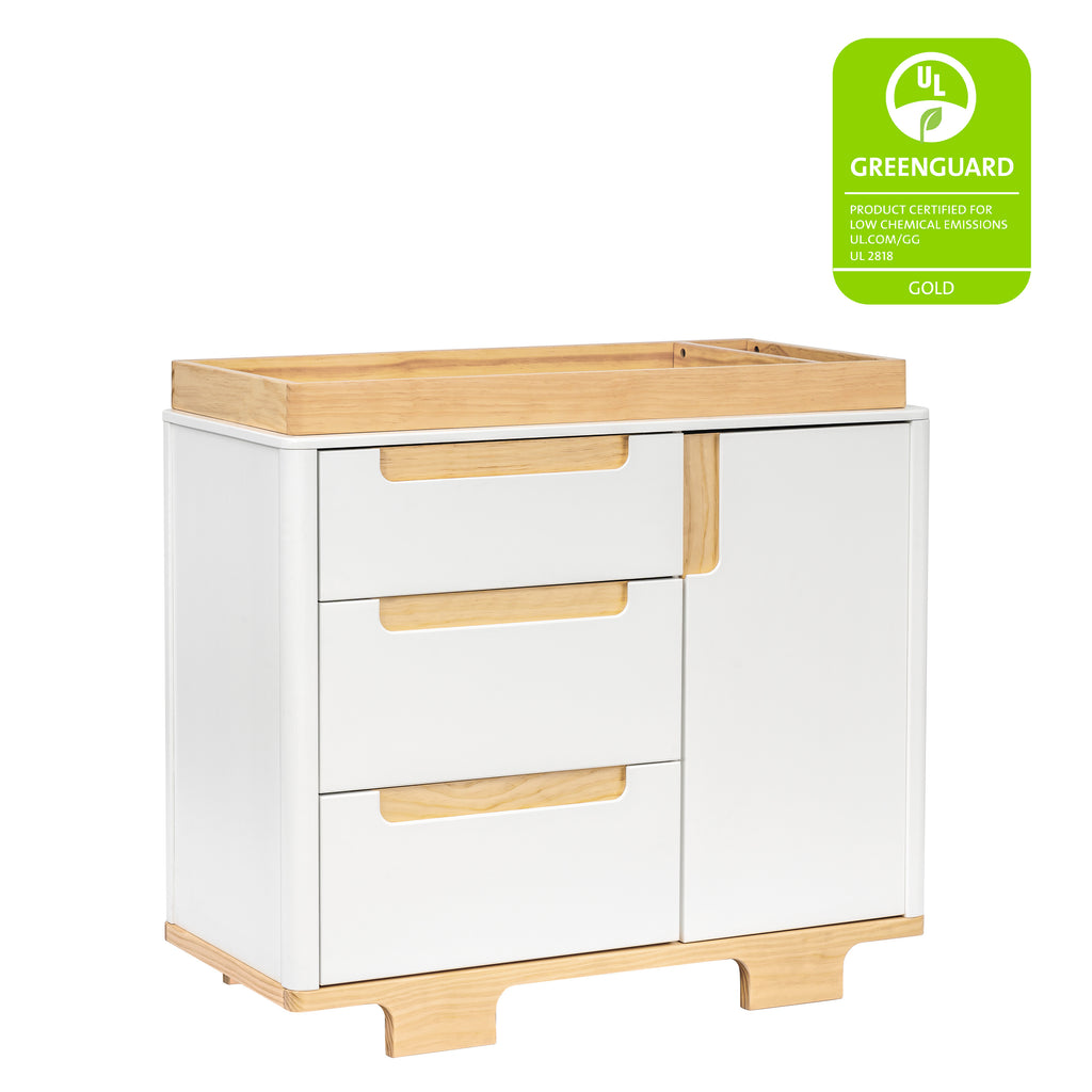 M23423WN,Babyletto,Yuzu 3-Drawer Changer Dresser in White/Natural