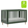 M9001FRGRNX,Babyletto,Lolly 3-in-1 Convertible Crib w/Toddler Conversion  Forest Green/Washed Natural