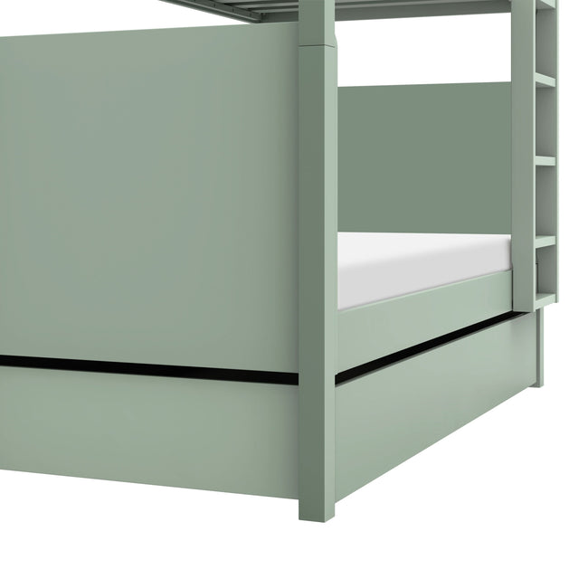M19173LS,The MDB Family,TipToe Twin Storage Trundle Bed in Light Sage