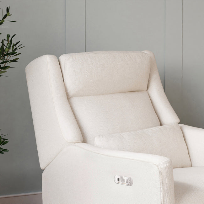 M11286PCMEW,Babyletto,Kiwi Plus Power Glider Recliner w/ Power Headrest in Performance Cream Eco-Weave