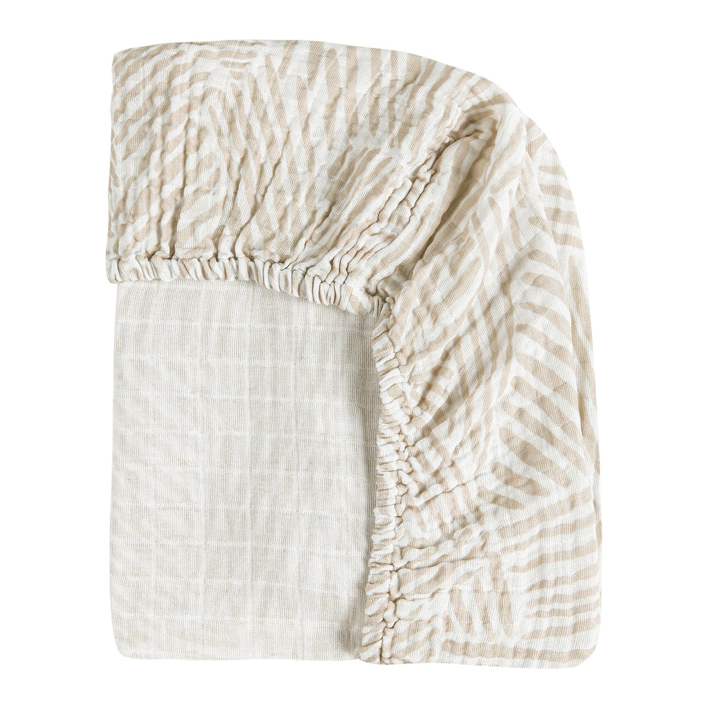 T29233,Babyletto,Oat Stripe Muslin All-Stages Midi Crib Sheet in GOTS Certified Organic Cotton