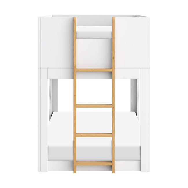M31171WHY,Babyletto Kids,Lido Wave Low Loft Twin Bed in White and Honey