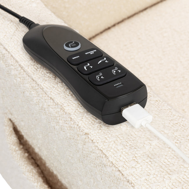 M11283PWB,Babyletto,Kiwi Deluxe Power Glider Recliner w/Heat&Massage in Performance Ivory Boucle