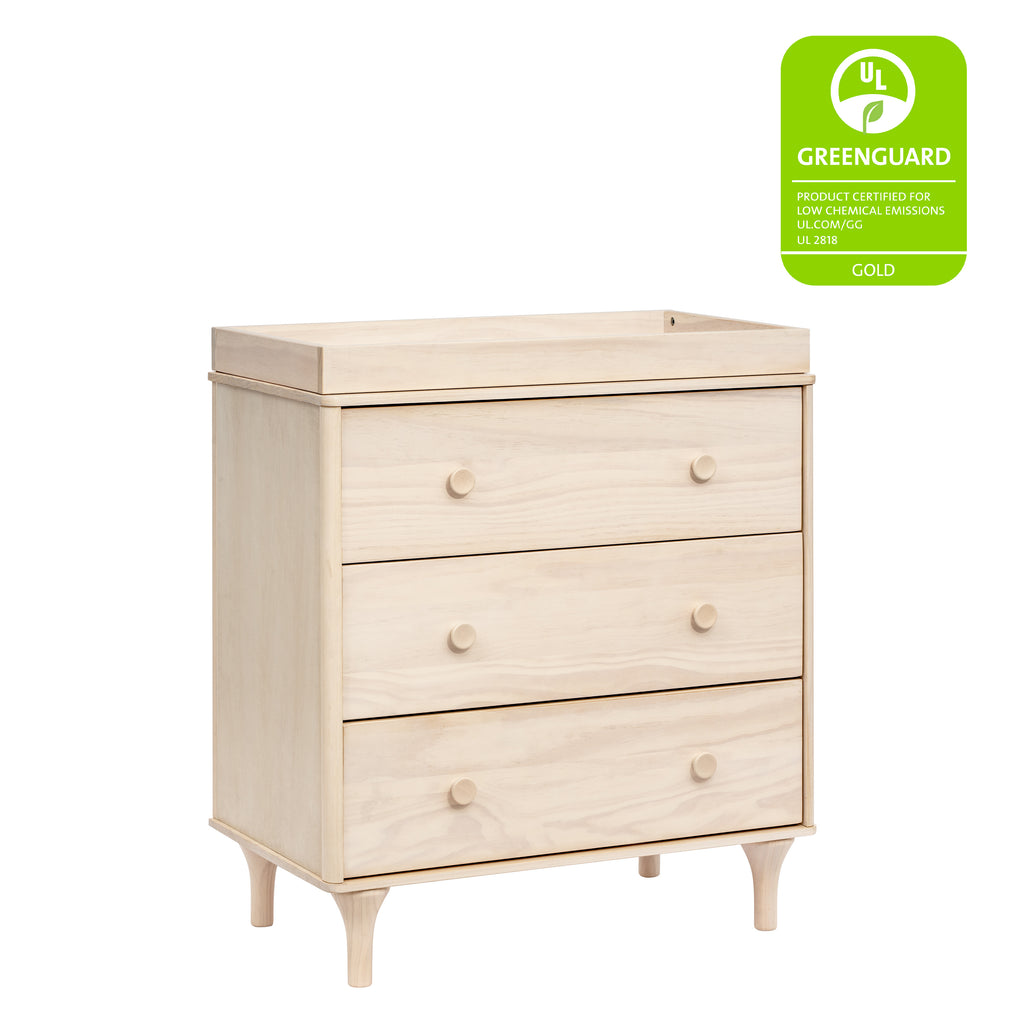 M9023NX,Babyletto,Lolly 3-Drawer Changer Dresser w/Removable Changing Tray in Washed Natural