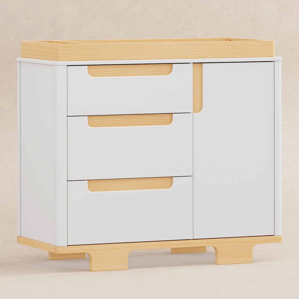 M23423WN,Babyletto,Yuzu 3-Drawer Changer Dresser in White/Natural