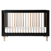 M9001BNX,Babyletto,Lolly 3-in-1 Convertible Crib w/Toddler Bed Conversion in Black/WashedNatural