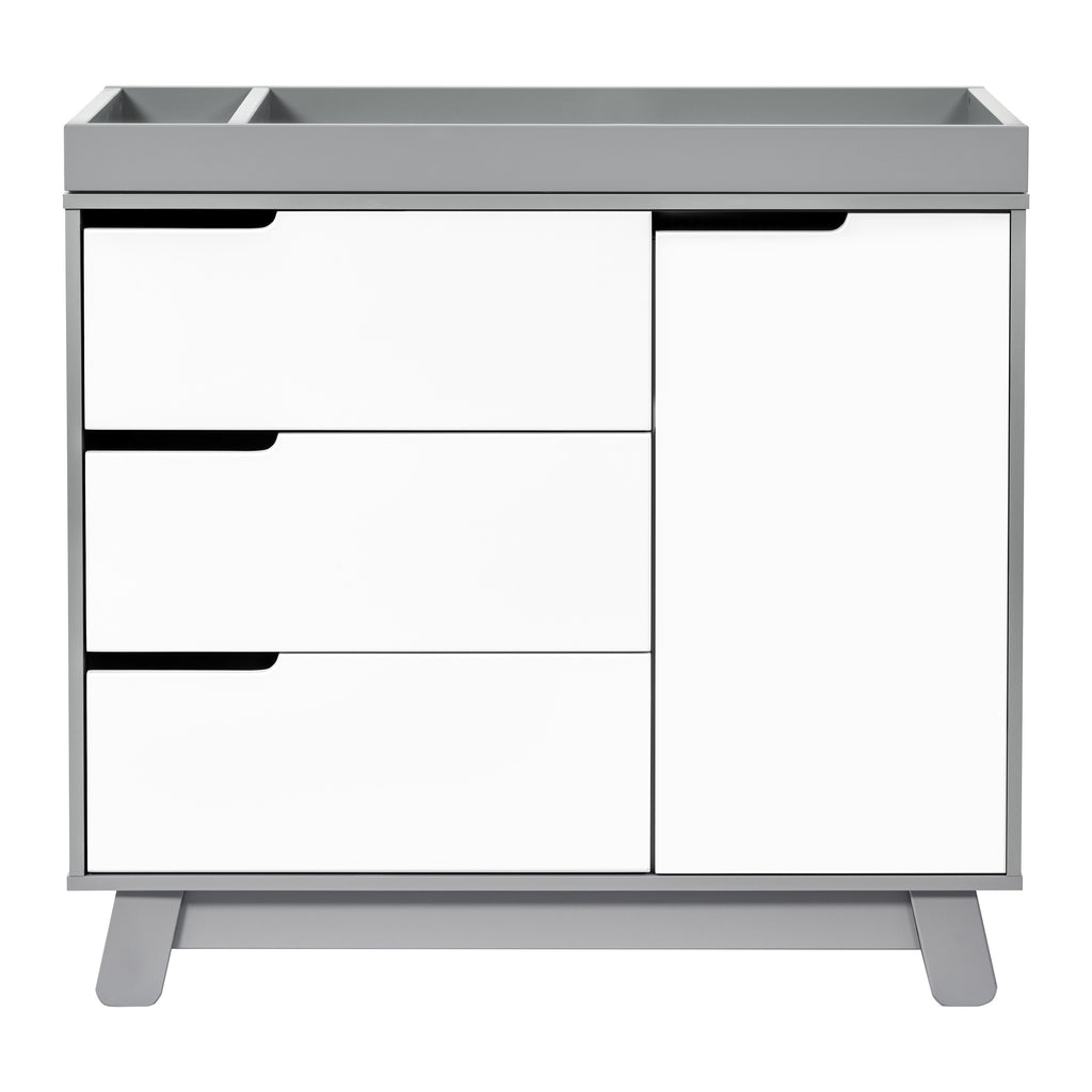 M4223GW,Babyletto,Hudson 3-Drawer Changer Dresser w/Removable Changing Tray in Grey/White