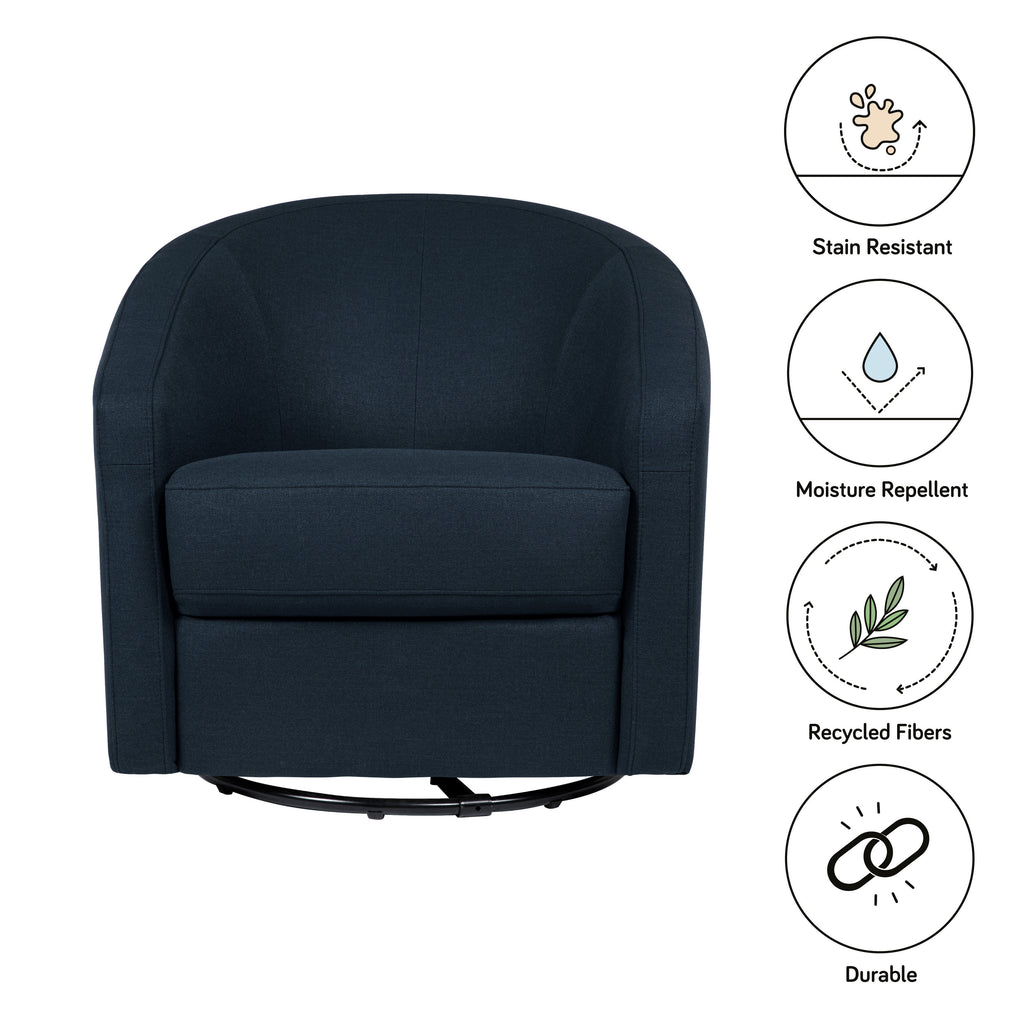 M5887PVET,Babyletto,Madison Swivel Glider in Performance Navy Eco-Twill