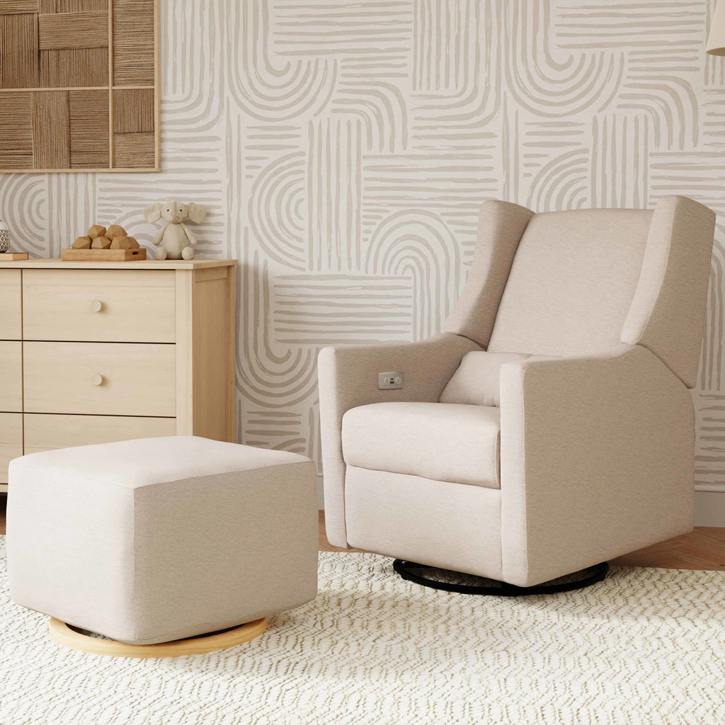 M11288PBEW,Babyletto,Kiwi Glider Recliner w/ Electronic Control and USB in Performance Beach Eco-Weave