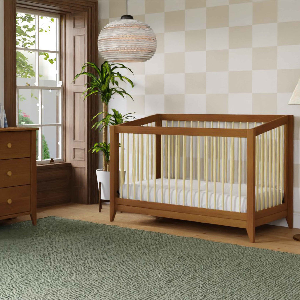 M10301CTN,Babyletto,Sprout 4-in-1 Convertible Crib w/Toddler Bed Conversion Kit in Chestnut&Natural