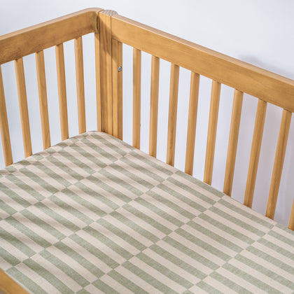 All-Stages Midi Crib Sheet in GOTS Certified Organic Muslin Cotton