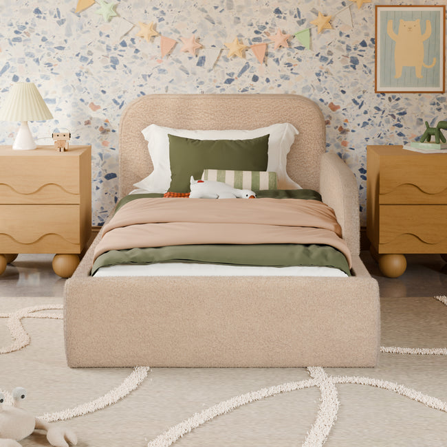 M31399CSG,Babyletto Kids,Upholstered Twin/Full Bed Guardrail in Chai Shearling