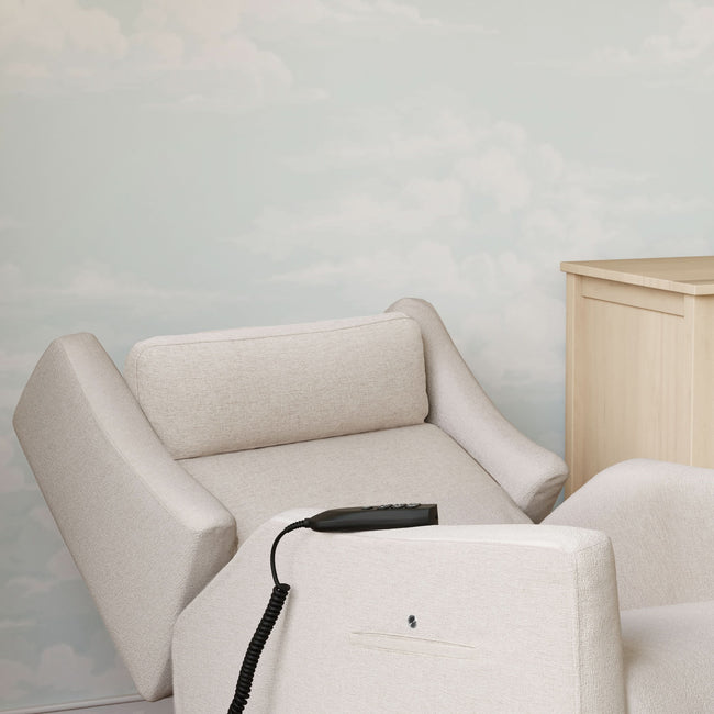 M11283PBEW,Babyletto,Kiwi Deluxe Power Glider Recliner w/Heat&Massage in Performance Beach Eco-Weave