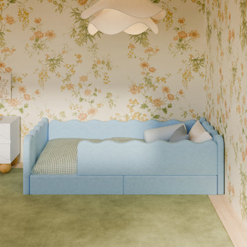 Rizo Montessori-Inspired Twin Floor Bed with Guardrails