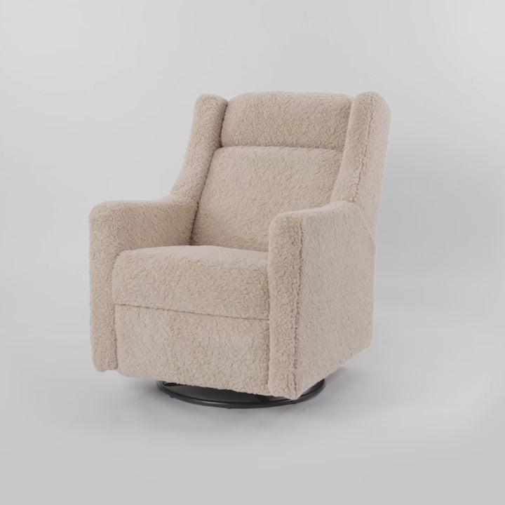 M11286PCMEW,Babyletto,Kiwi Plus Power Glider Recliner w/ Power Headrest in Performance Cream Eco-Weave