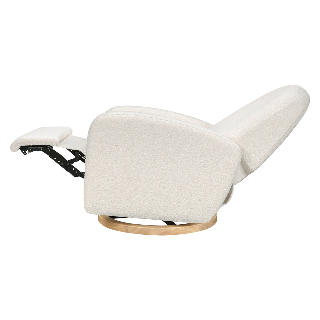 M23188WBLB,Babyletto,Nami Glider Recliner w/ Electronic Control and USB in Ivory Boucle w/Light Wood Base