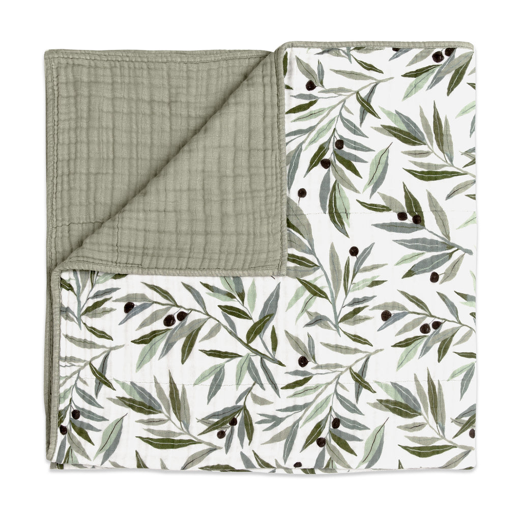 T28239,Babyletto,Olive Branches Muslin Quilt in GOTS Certified Organic Cotton