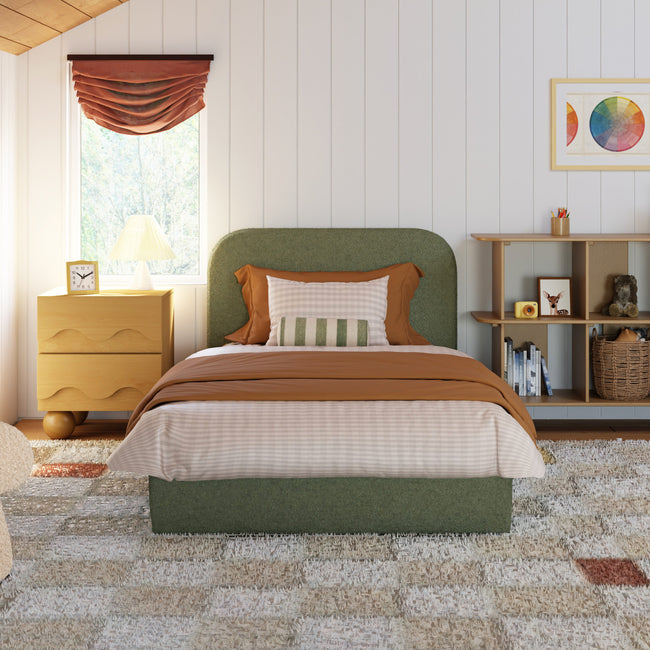 M31269POB,Babyletto Kids,Nara Twin Bed in Performance Olive Boucle