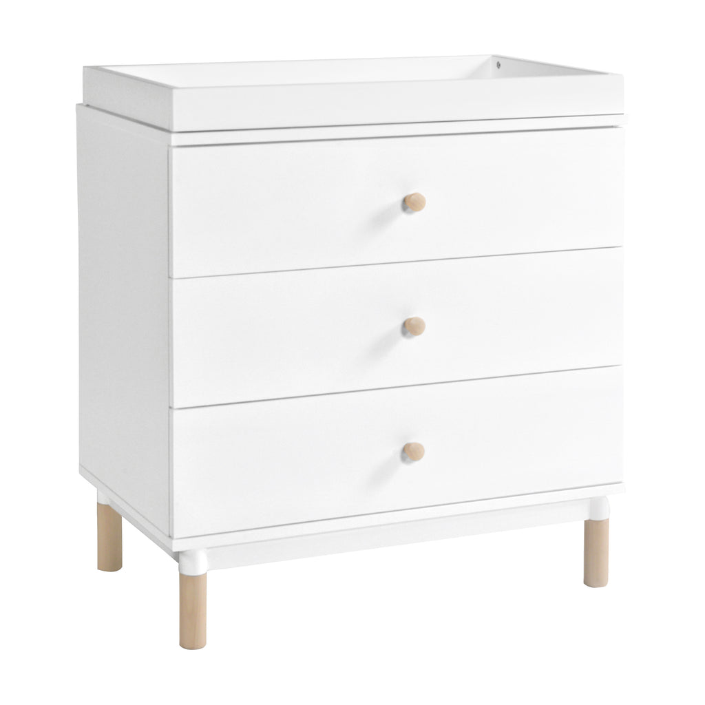 M12923WNX,Babyletto,Gelato 3-Drawer Changer Dresser  Washed Natural Ft w/Removable Changing Tray in White