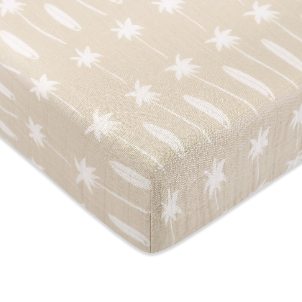 Crib Sheet in GOTS Certified Organic Muslin Cotton