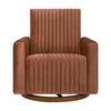 M26687RTVDB,Babyletto,Poe Channeled Swivel Glider in Rust Velvet with Dark Wood Base