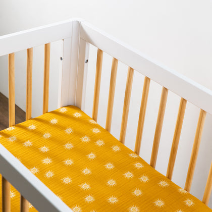 Mini Crib Sheet in GOTS Certified Organic Muslin Cotton
