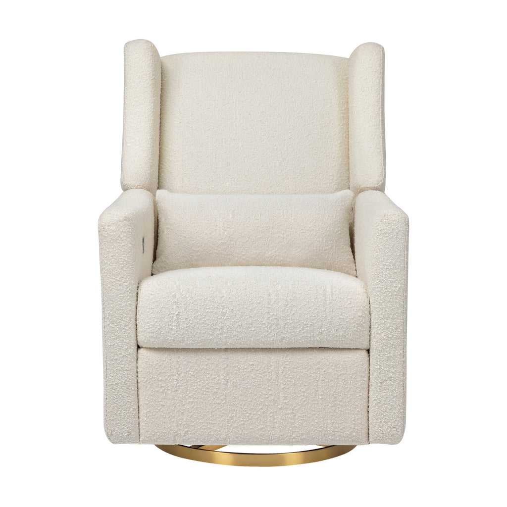 M11288WBG,Babyletto,Kiwi Glider Recliner w/ Electronic Control and USB in Ivory Boucle w/Gold Base