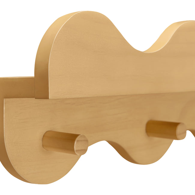 M31125HY,Babyletto Kids,Lido Wave Book Shelf with Hooks in Honey