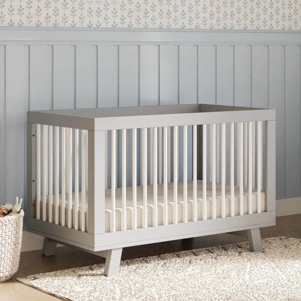 M4201GW,Babyletto,Hudson 3-in-1 Convertible Crib w/Toddler Bed Conversion Kit in Grey/White