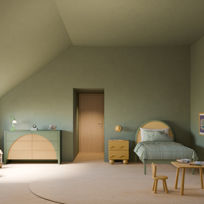 M30269OLSH,Babyletto Kids,Moab Twin Bed in Olive/Ash