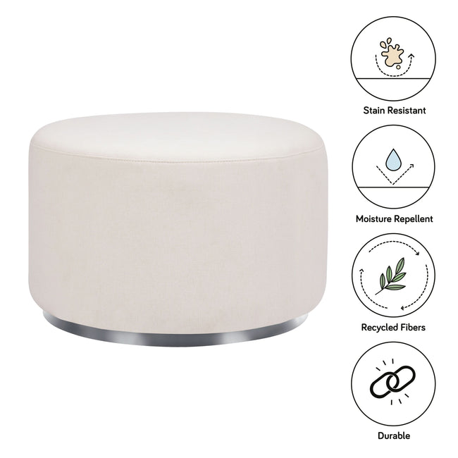 M10185PCMEW,Babyletto,Tuba Gliding Ottoman in Performance Cream Eco-Weave