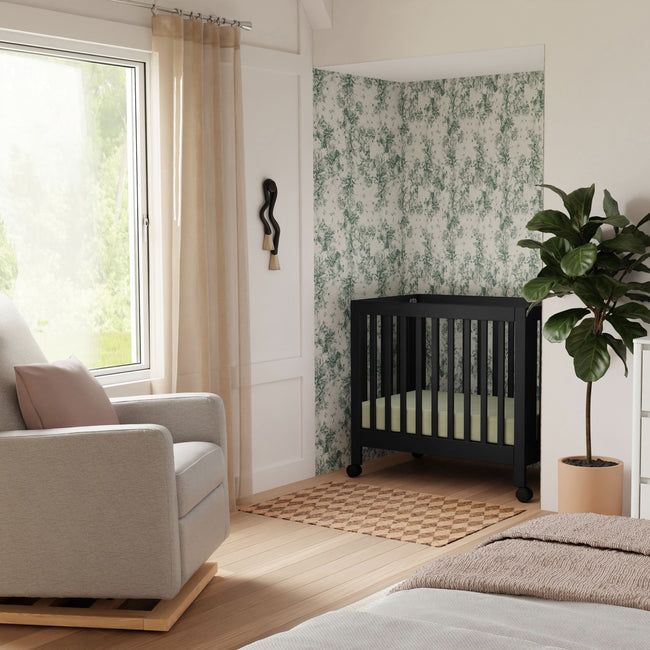 M6698B,Babyletto,Origami Mini Crib in Black Finish