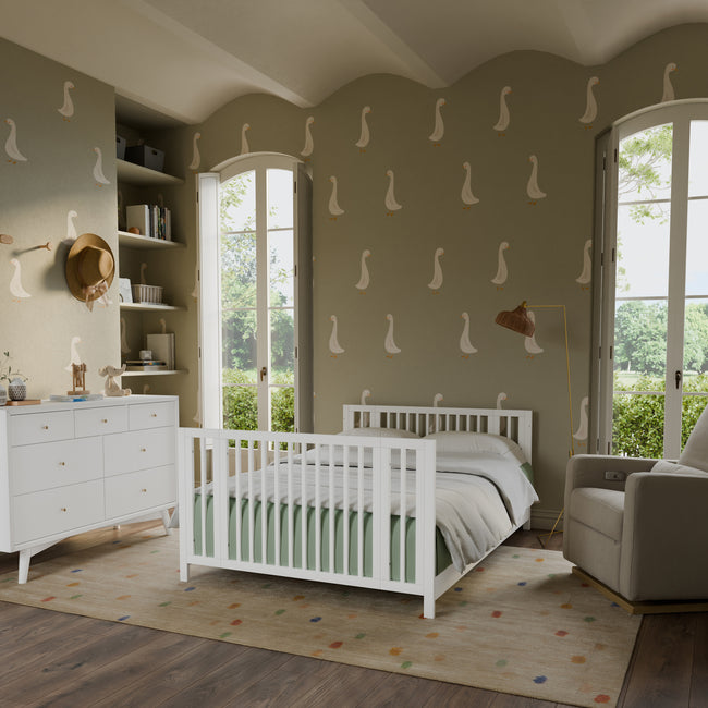 M30880W,Babyletto,Rolli 9-in-1 Convertible All-Stages® Crib w/ Bassinet & Toddler Bed Kits in White